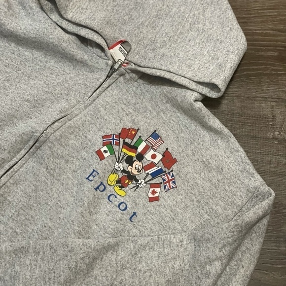VINTAGE Disney Epcot Zip Front Hoodie size S/M - Picture 4 of 9